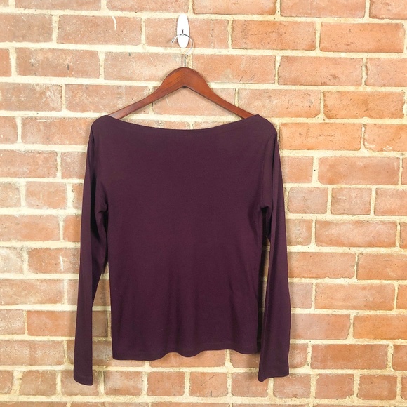 GAP Modern Boatneck Tee - Burgundy/Red - Large - Picture 2 of 9